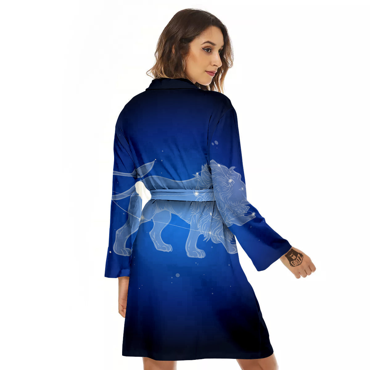 Leo Constellation Print Women's Robe-grizzshop