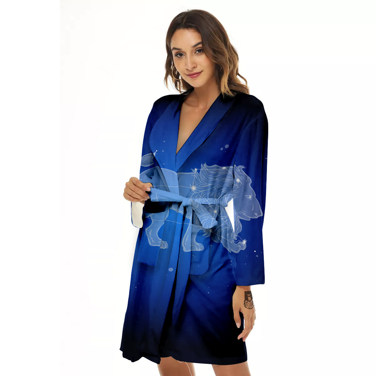 Leo Constellation Print Women's Robe-grizzshop