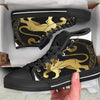 Leo Sign Black And Gold Print Black High Top Shoes-grizzshop