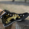 Leo Sign Black And Gold Print Black High Top Shoes-grizzshop