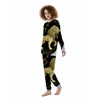 Leo Sign Black And Gold Print Women's Pajamas-grizzshop