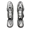 Leo Sign White And Black Print Muay Thai Shin Guards-grizzshop