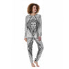 Leo Sign White And Black Print Women's Pajamas-grizzshop