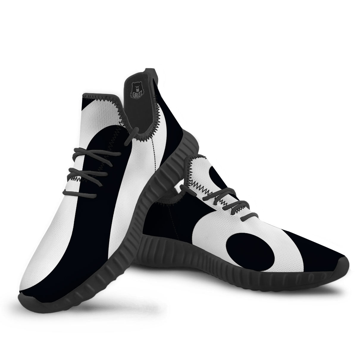 Leo Sign Zodiac White And Black Print Black Walking Shoes-grizzshop