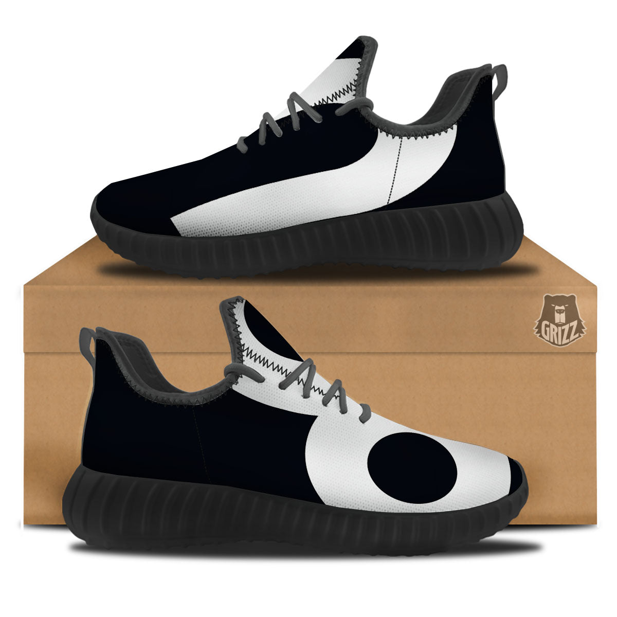 Leo Sign Zodiac White And Black Print Black Walking Shoes-grizzshop