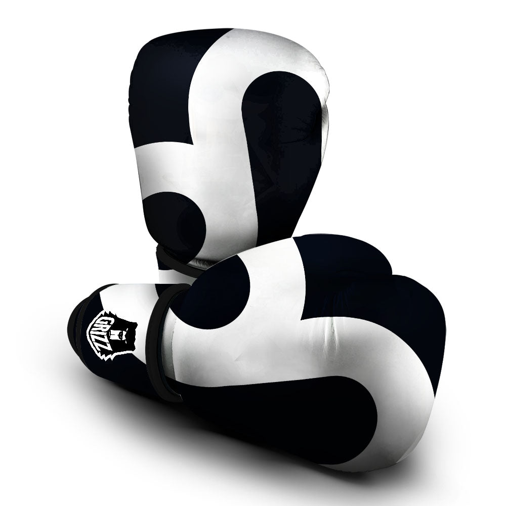 Leo Sign Zodiac White And Black Print Boxing Gloves-grizzshop