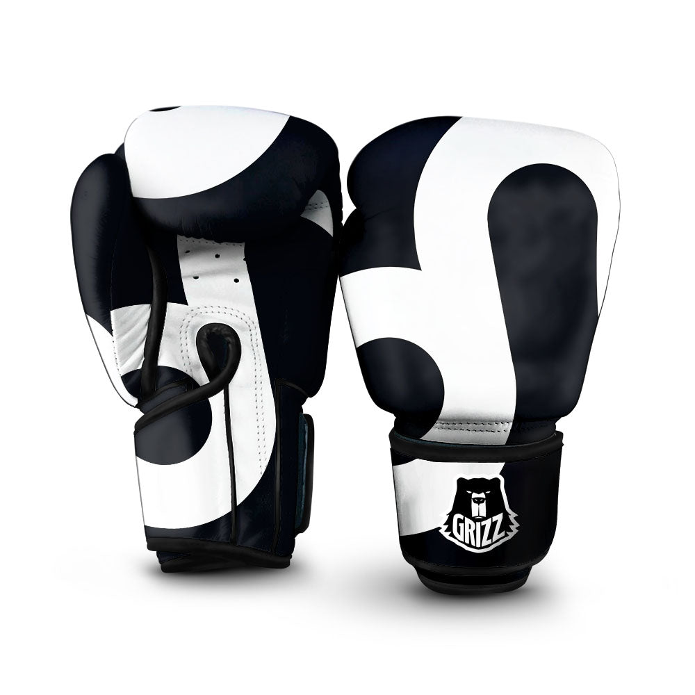 Leo Sign Zodiac White And Black Print Boxing Gloves-grizzshop
