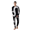 Leo Sign Zodiac White And Black Print Men's Pajamas-grizzshop