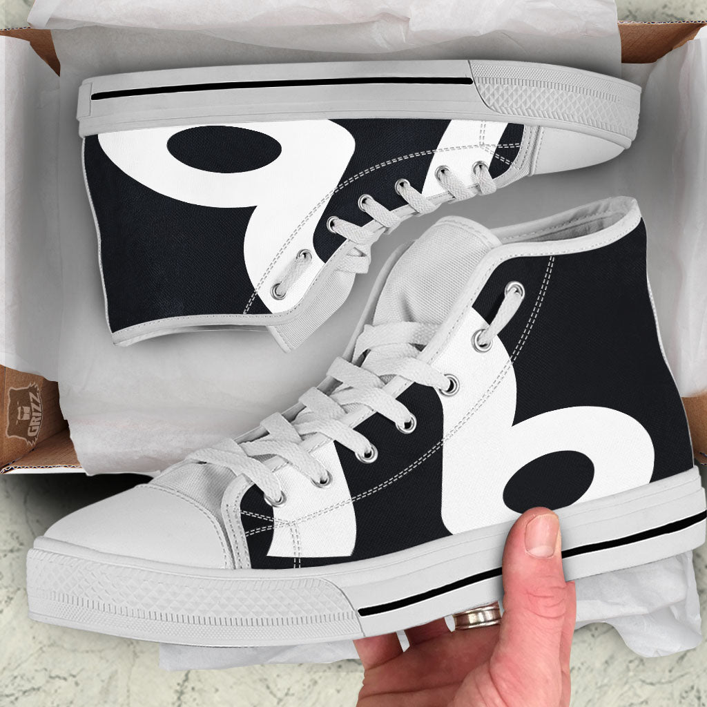 Leo Sign Zodiac White And Black Print White High Top Shoes-grizzshop
