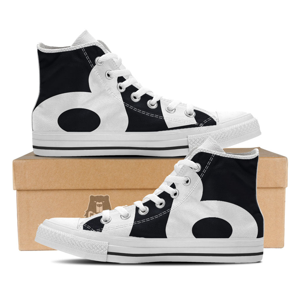 Leo Sign Zodiac White And Black Print White High Top Shoes-grizzshop