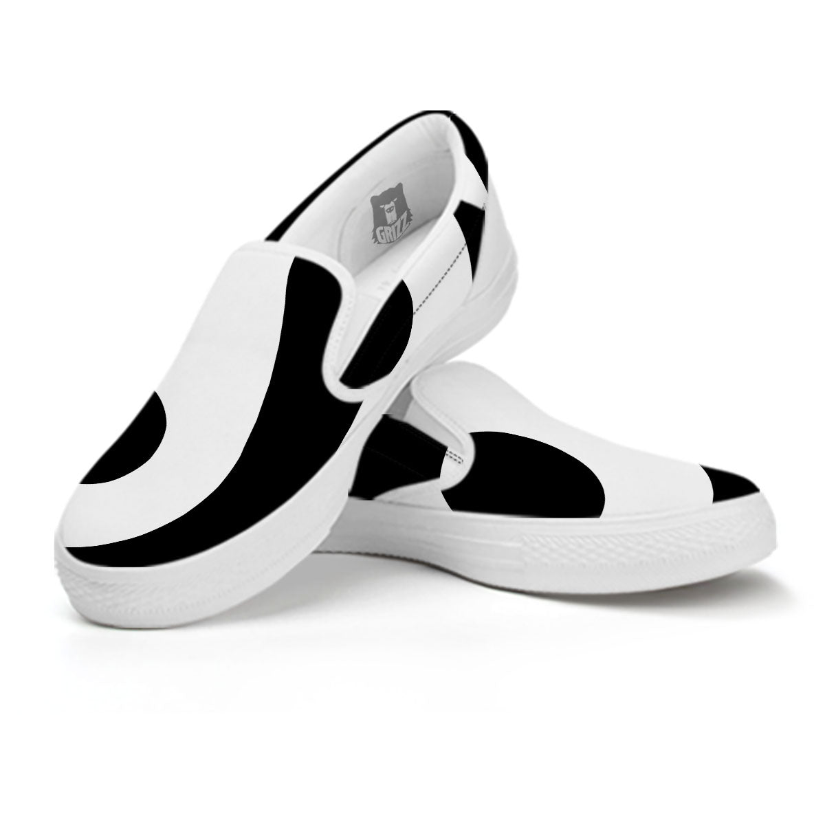 Leo Sign Zodiac White And Black Print White Slip On Shoes-grizzshop