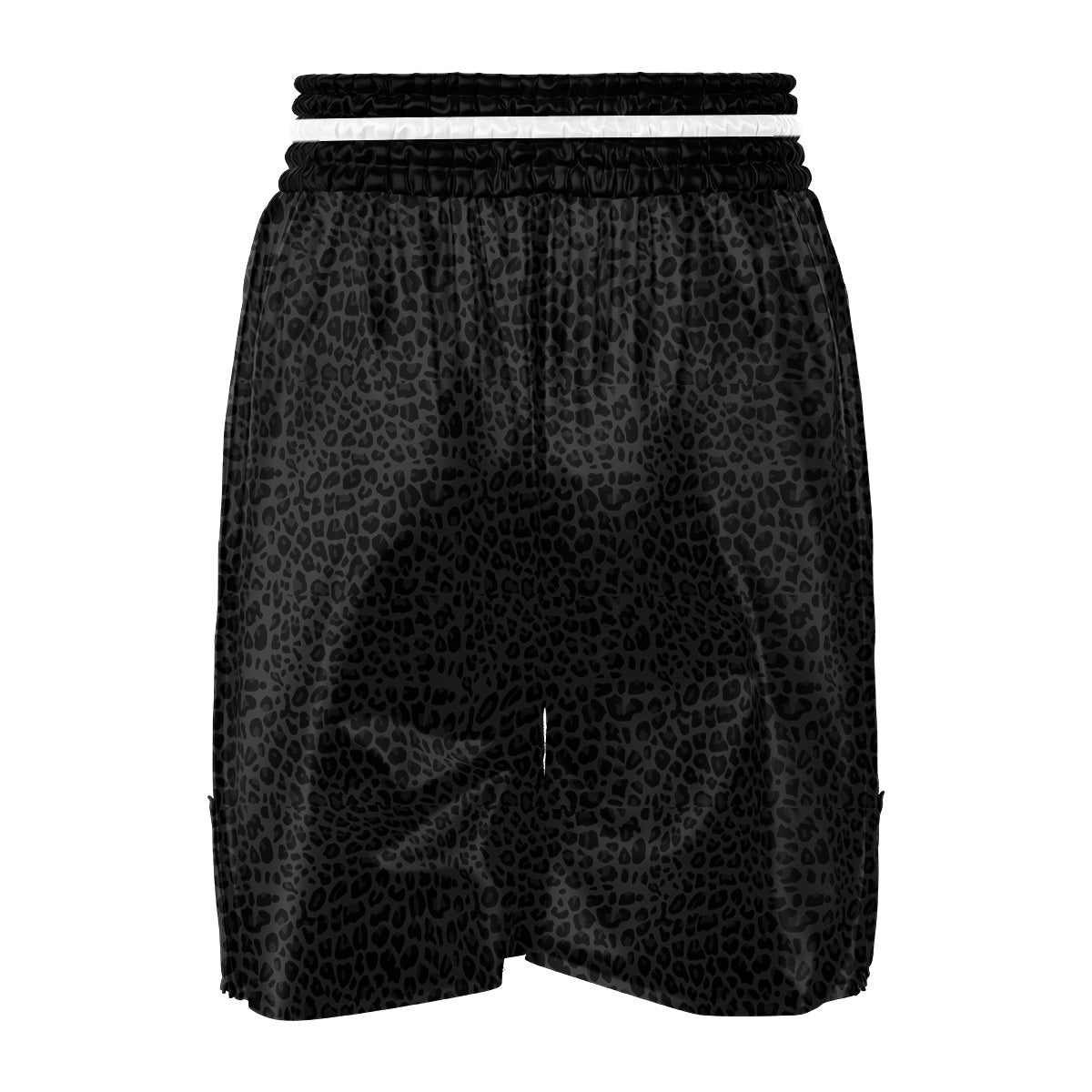 Leopard Black Print Boxing Shorts-grizzshop