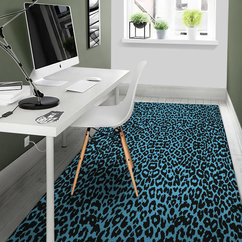 Leopard Blue Print Floor Mat-grizzshop