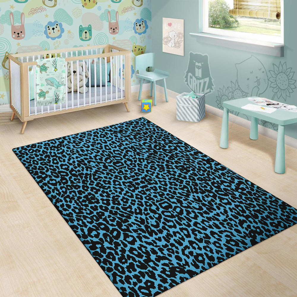 Leopard Blue Print Floor Mat-grizzshop