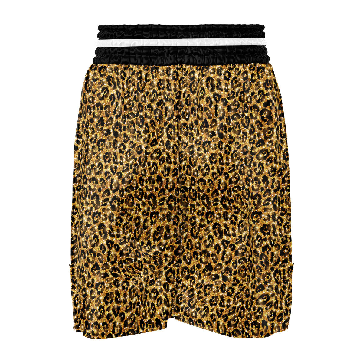 Leopard Glitter Gold Print Boxing Shorts-grizzshop