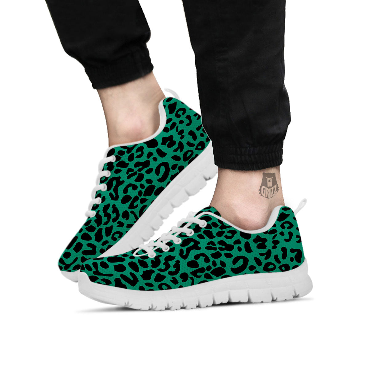 Leopard Green Print White Sneaker-grizzshop