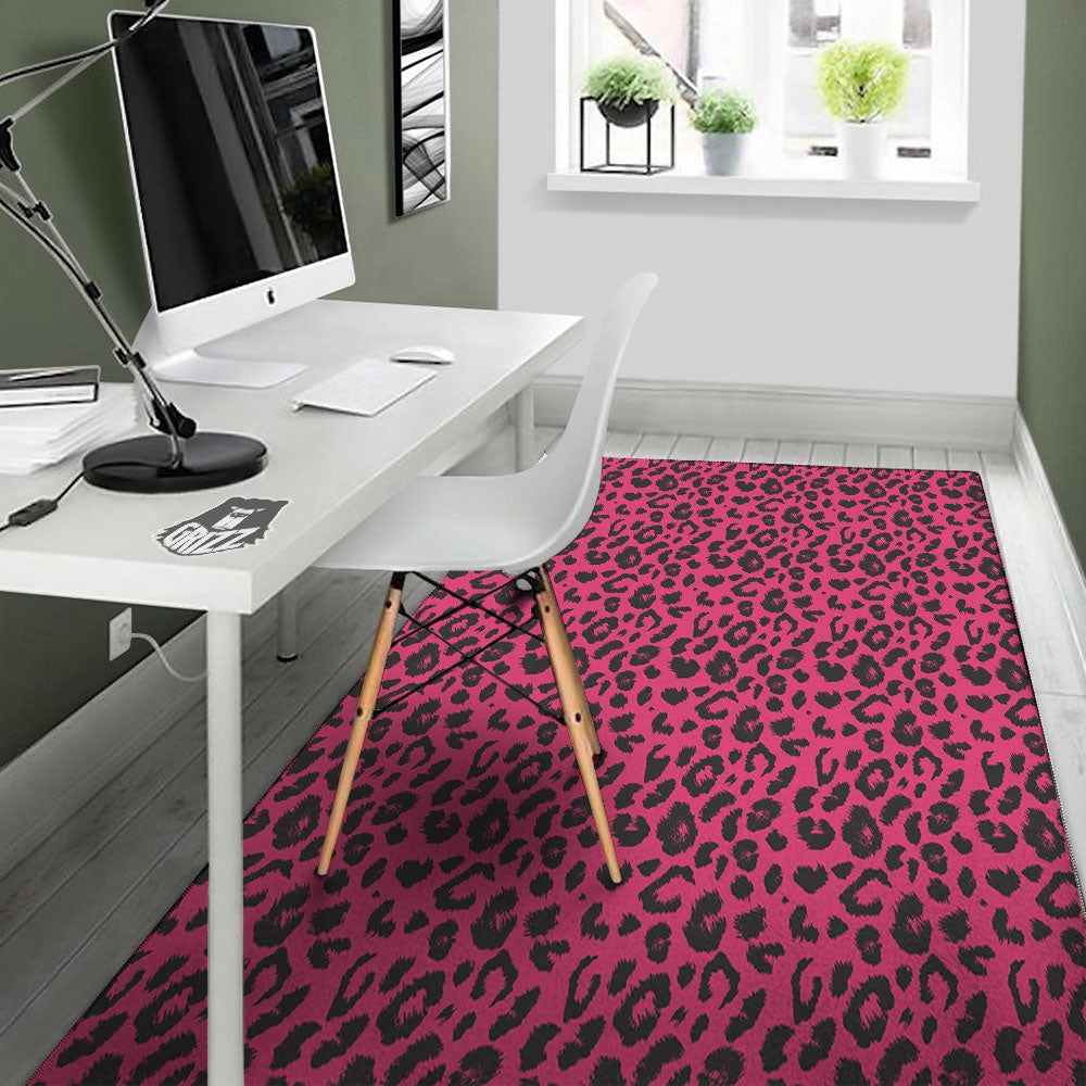 Leopard Hot Pink Print Floor Mat-grizzshop