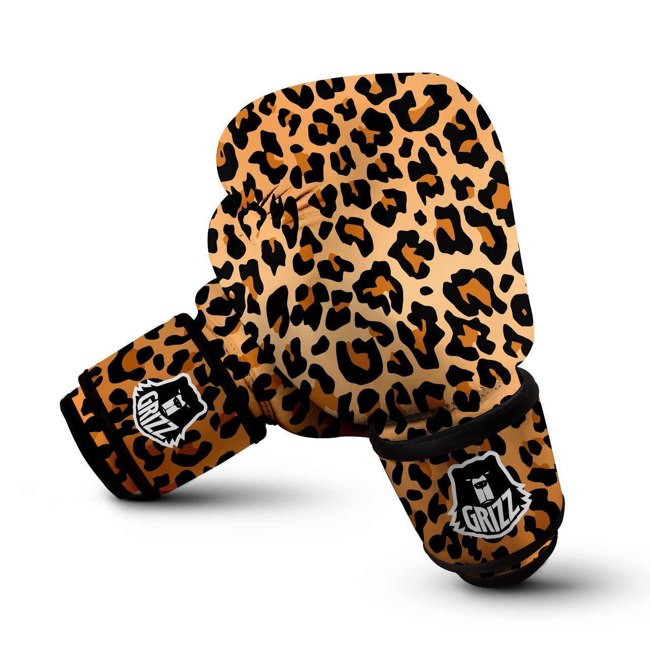 Leopard Orange Print Boxing Gloves-grizzshop