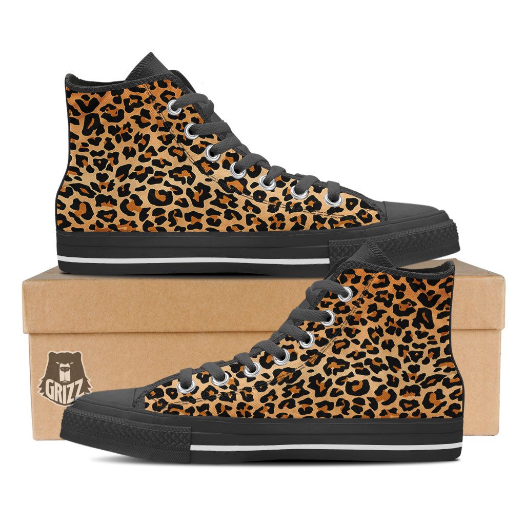 Leopard Orange Print High Top Shoes-grizzshop