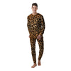Leopard Orange Print Men's Pajamas-grizzshop