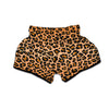 Leopard Orange Print Muay Thai Boxing Shorts-grizzshop