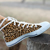 Leopard Orange Print White High Top Shoes-grizzshop