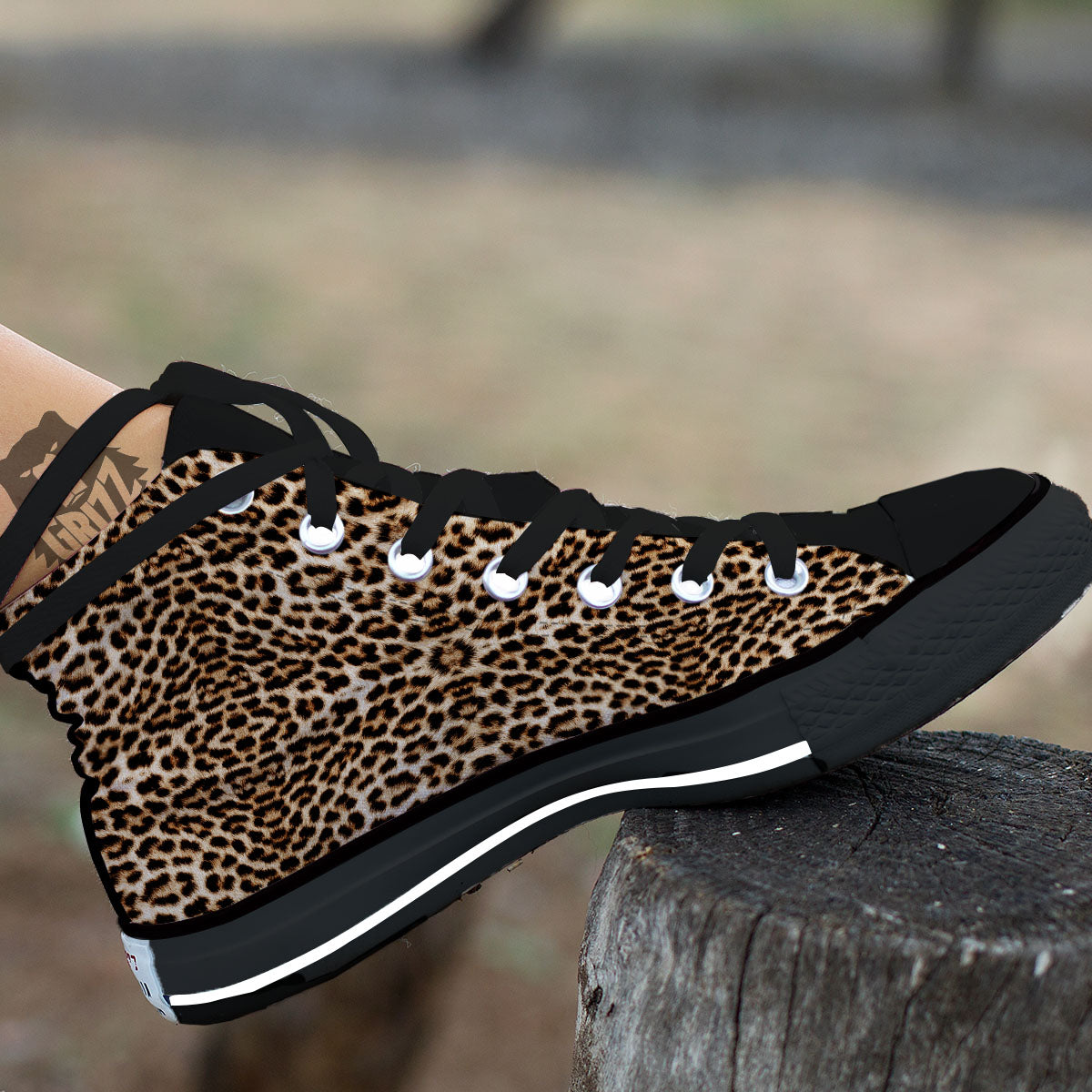 Leopard Pattern High Top Shoes-grizzshop