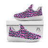 Leopard Pink And Turquoise Print Pattern White Athletic Shoes-grizzshop