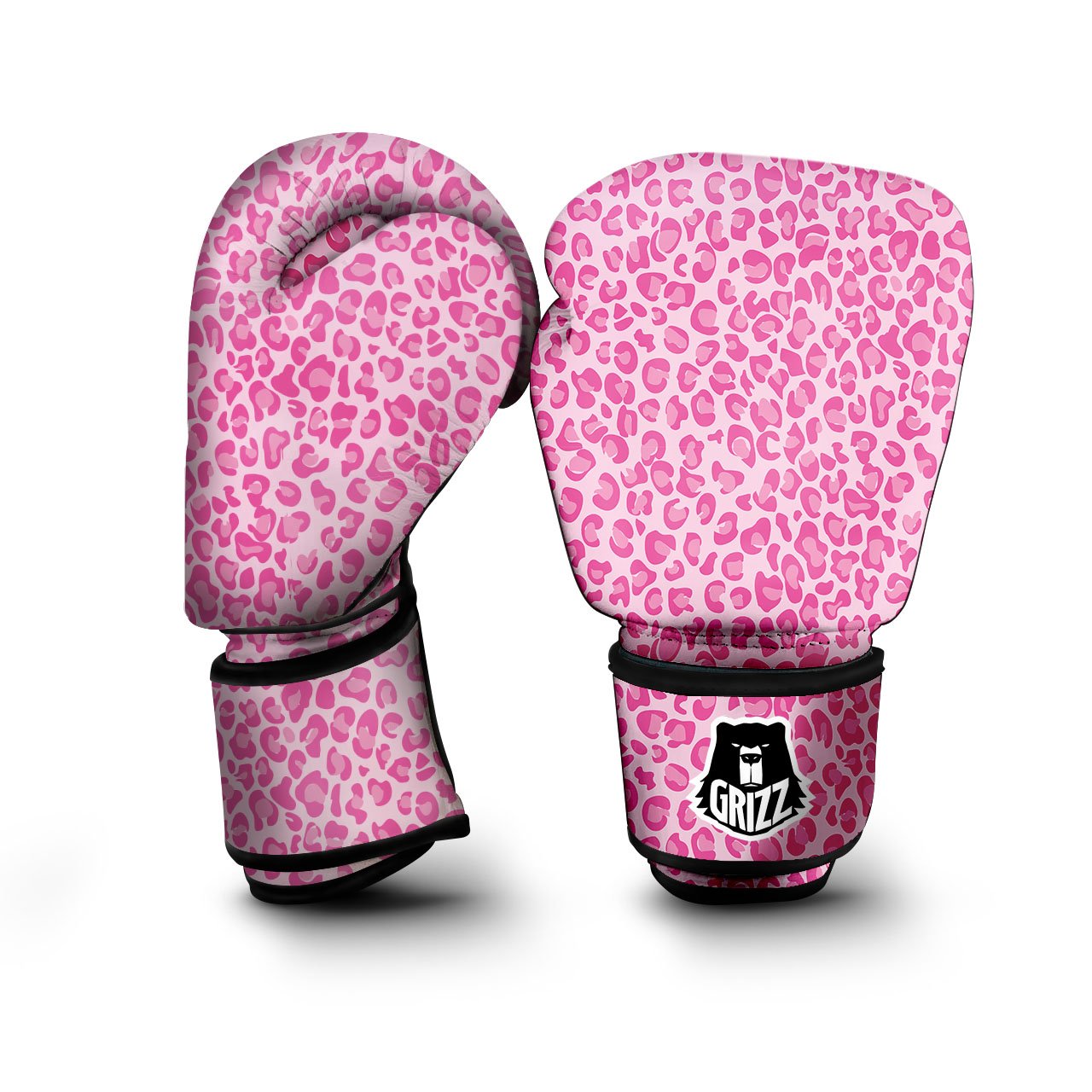Leopard Pink Print Pattern Boxing Gloves-grizzshop