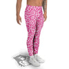 Leopard Pink Print Pattern Men's Leggings-grizzshop