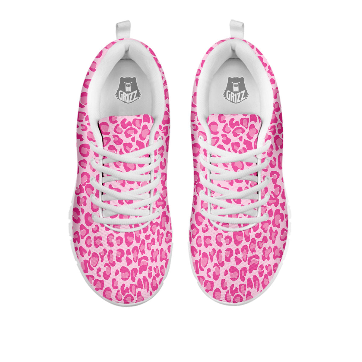 Leopard Pink Print Pattern White Sneaker-grizzshop