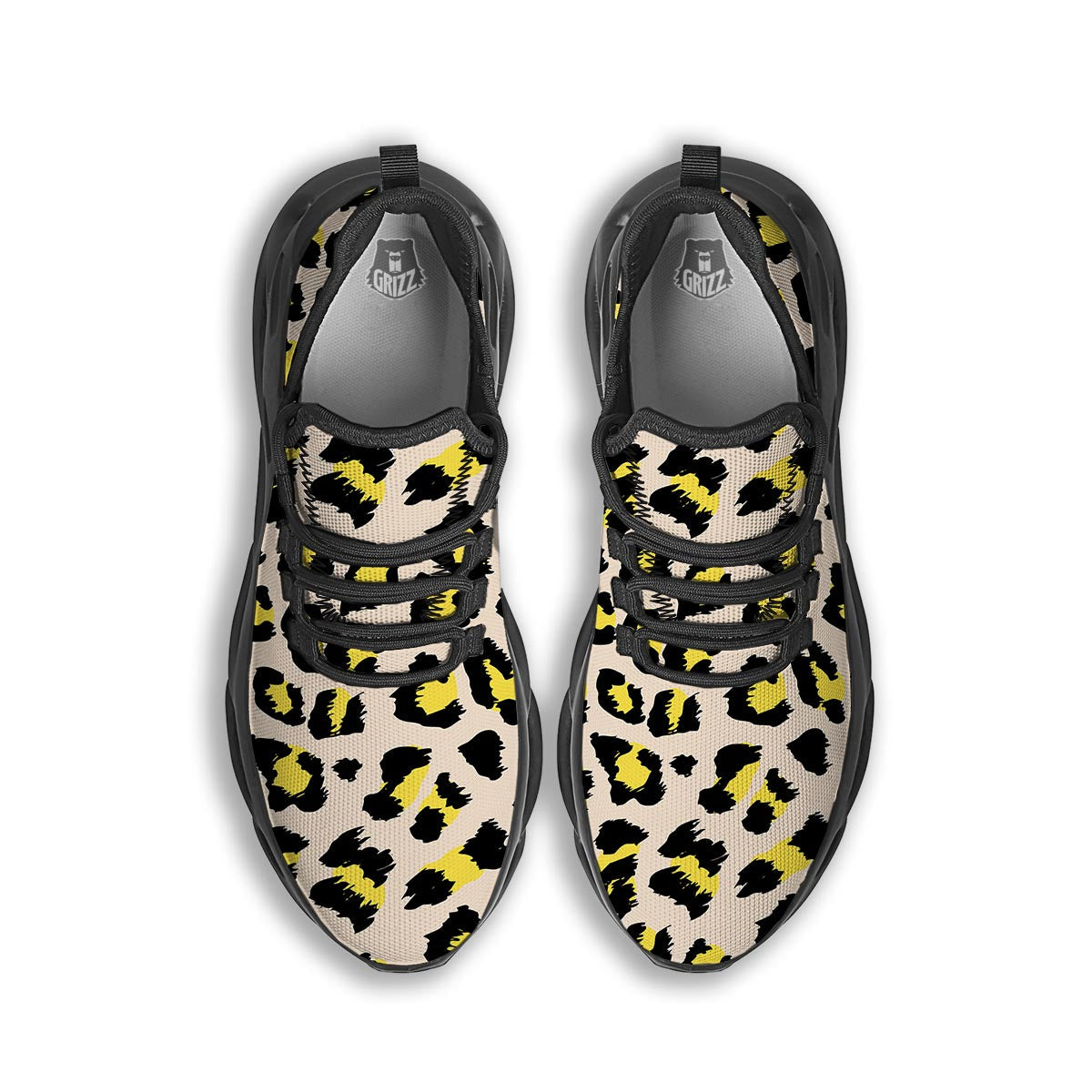 Leopard Print Black Running Shoes-grizzshop