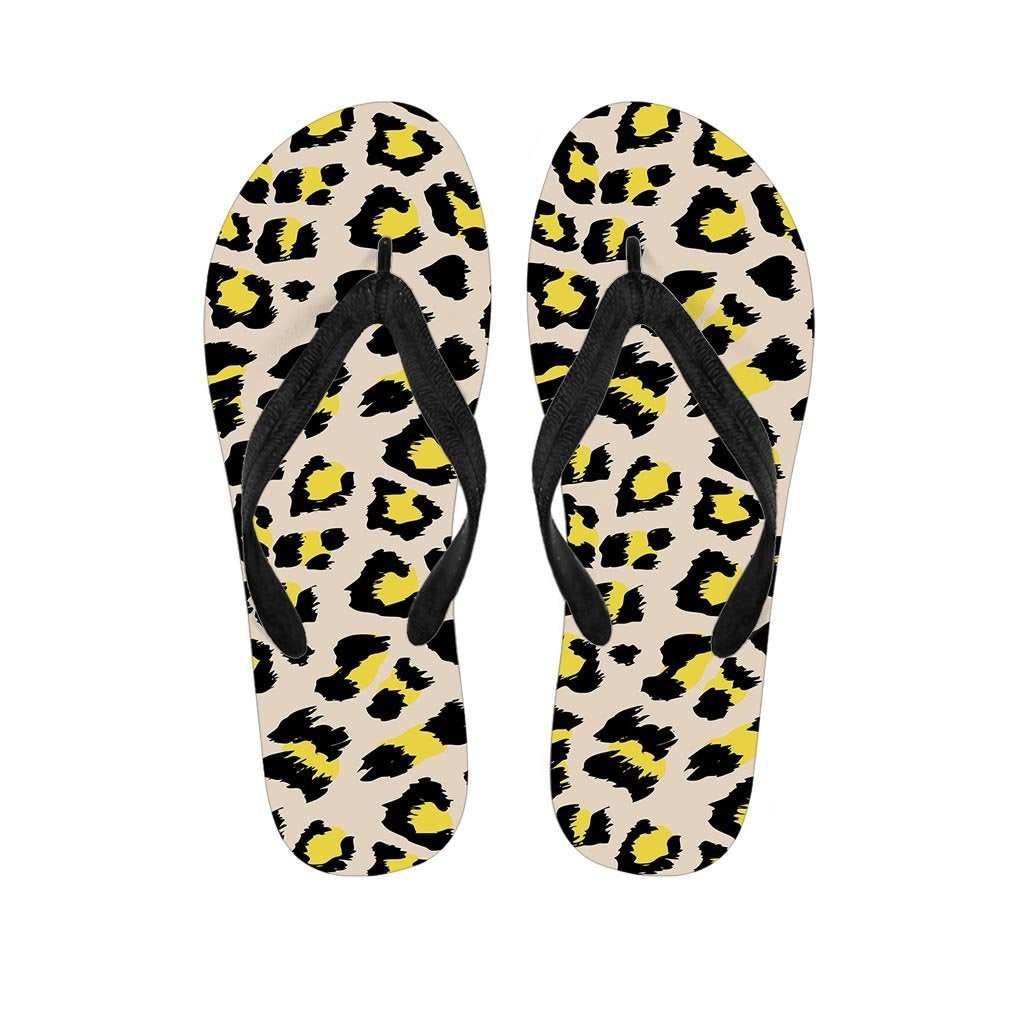 Leopard Print Men's Flip Flops-grizzshop