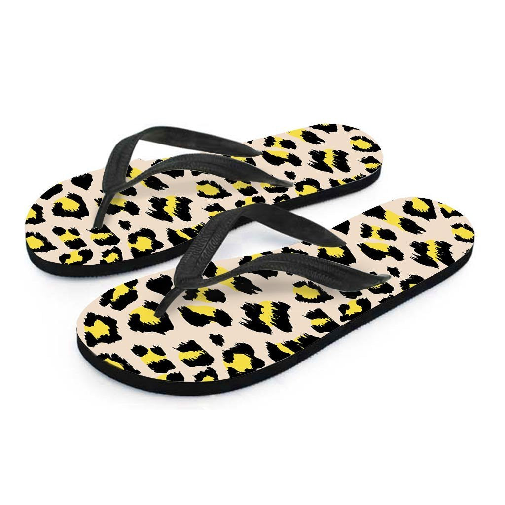 Leopard Print Men's Flip Flops-grizzshop