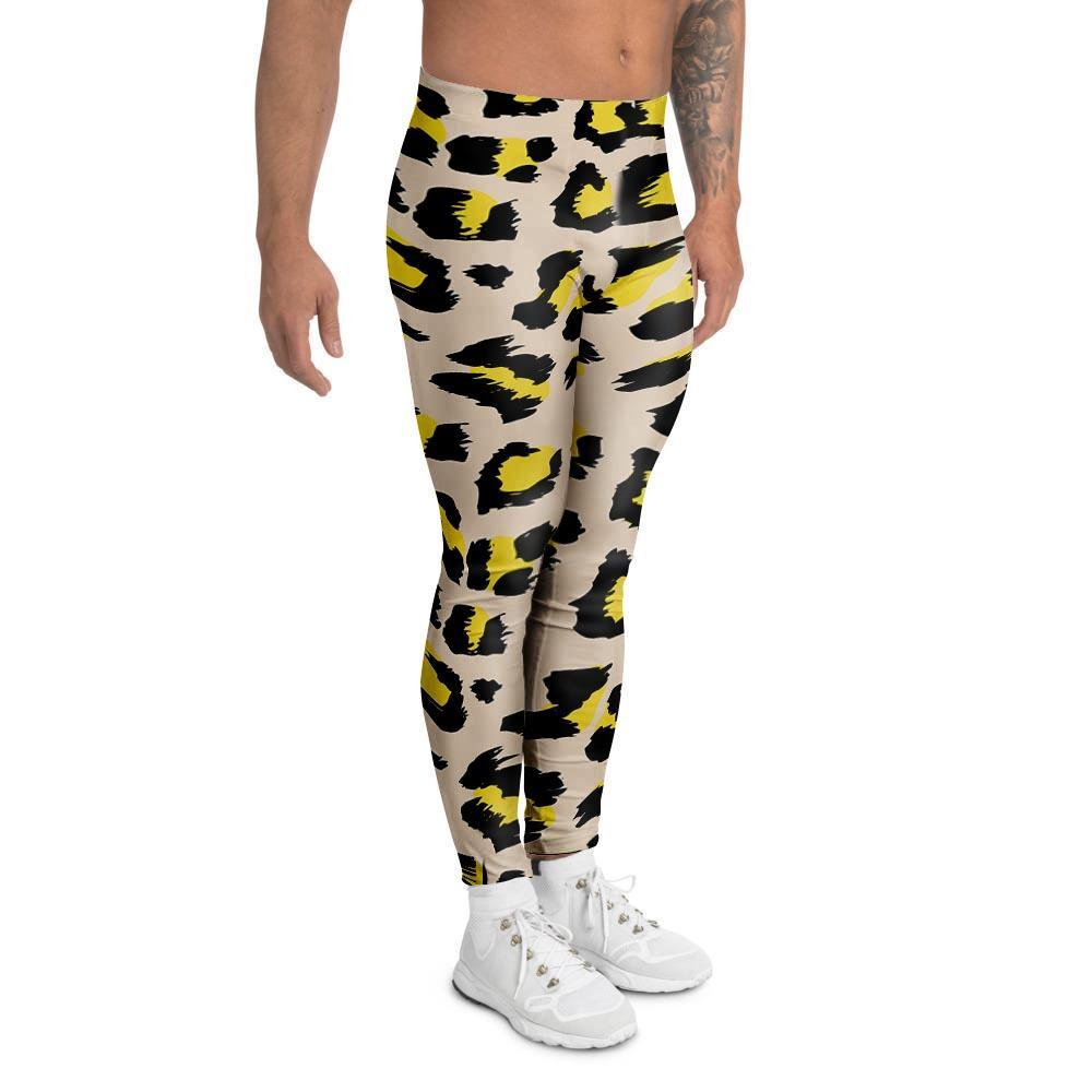 Leopard Print Men's Leggings-grizzshop