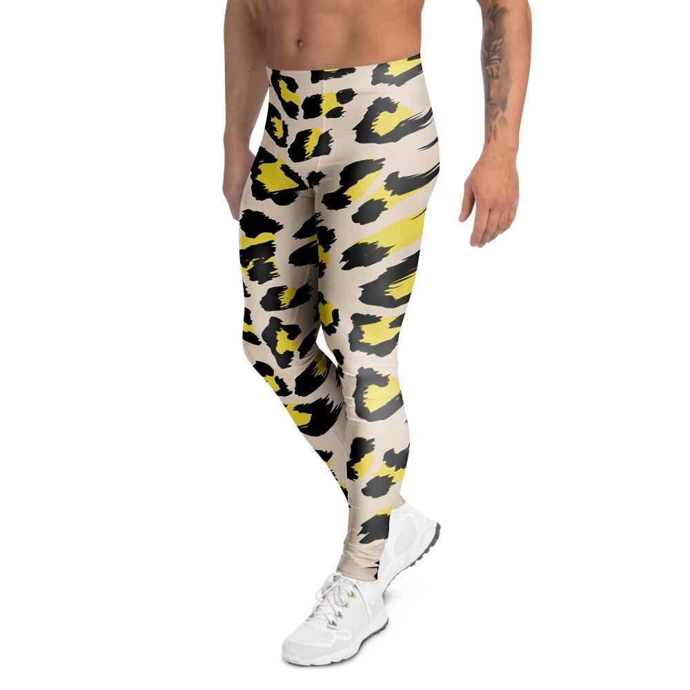 Leopard Print Men's Leggings-grizzshop