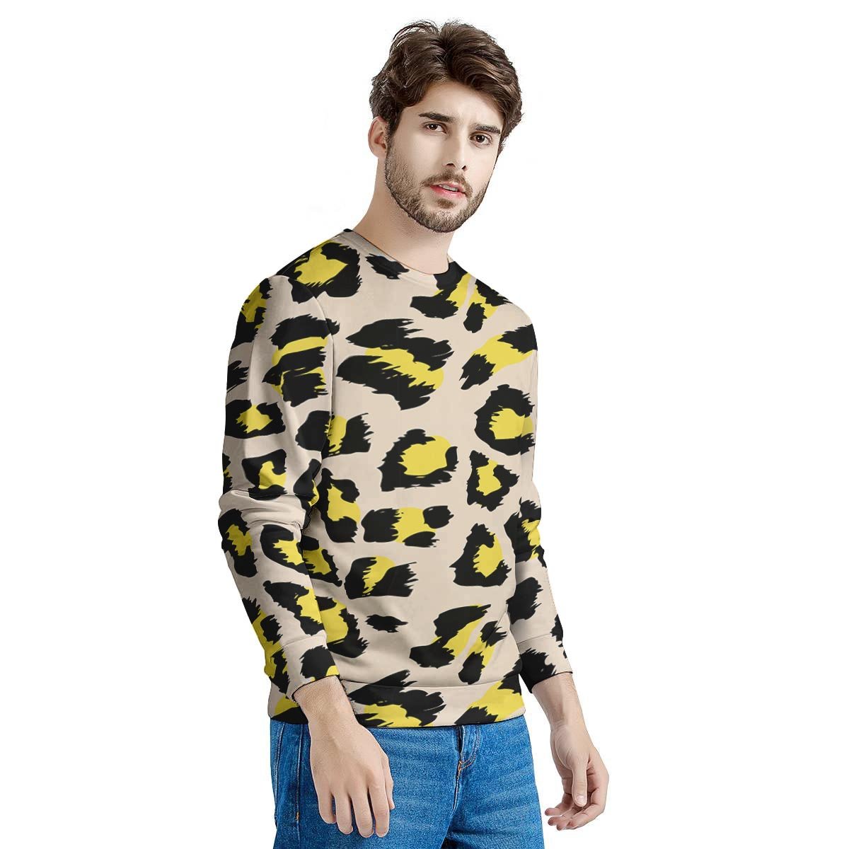 Leopard Print Men's Sweatshirt-grizzshop