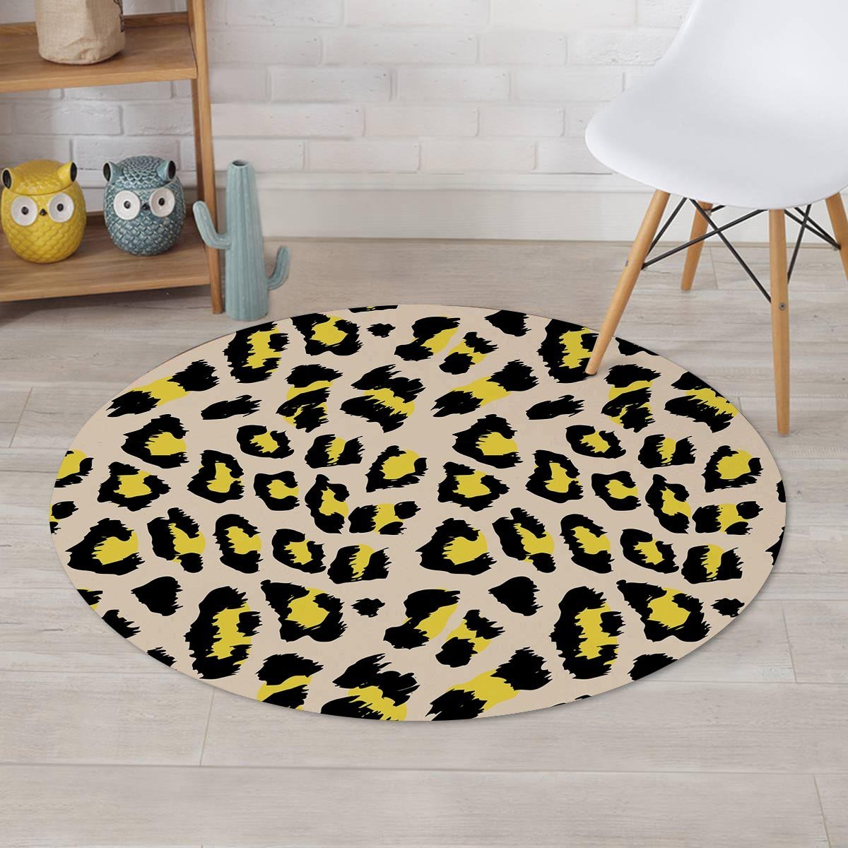 Leopard Print Round Rug-grizzshop