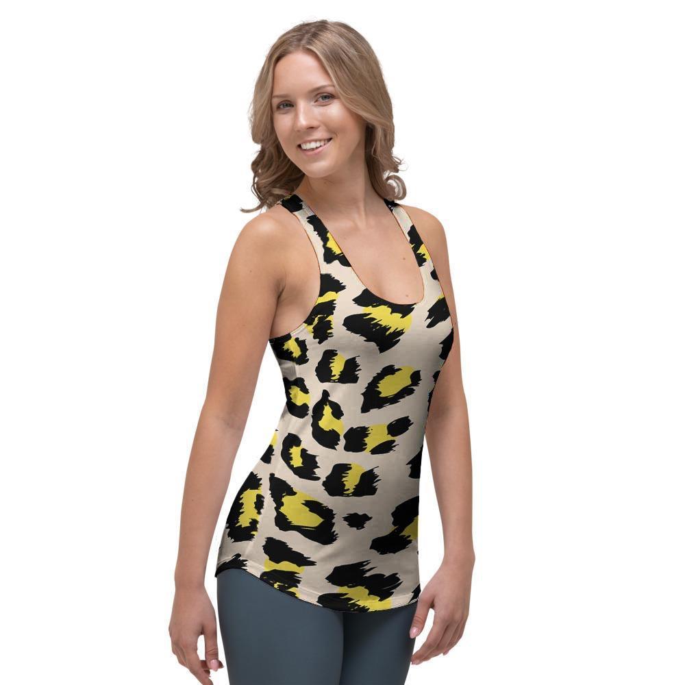 Leopard Print Women's Racerback Tank Top-grizzshop
