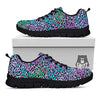 Leopard Rainbow And Purple Print Pattern Black Sneaker-grizzshop