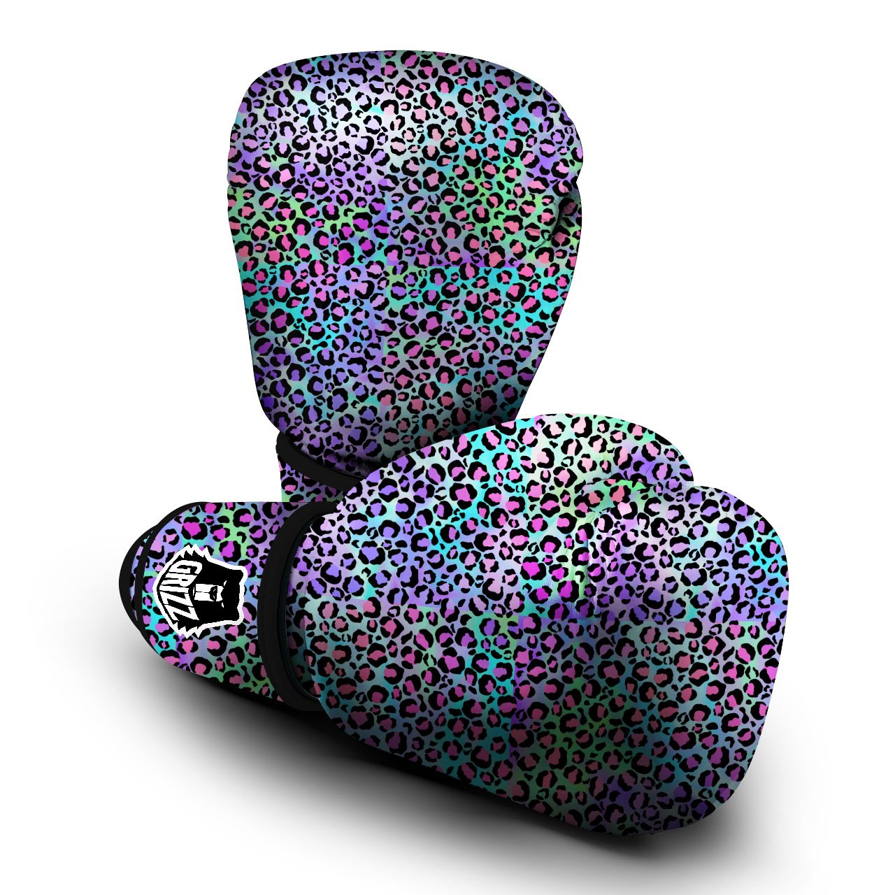 Leopard Rainbow And Purple Print Pattern Boxing Gloves-grizzshop