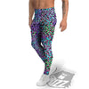 Leopard Rainbow And Purple Print Pattern Men's Leggings-grizzshop