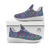 Leopard Rainbow And Purple Print Pattern White Athletic Shoes-grizzshop