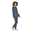 Leopard Rainbow And Purple Print Pattern Women's Pajamas-grizzshop