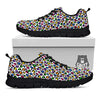 Leopard Rainbow And White Print Pattern Black Sneaker-grizzshop