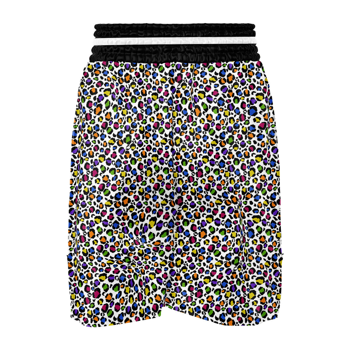 Leopard Rainbow And White Print Pattern Boxing Shorts-grizzshop