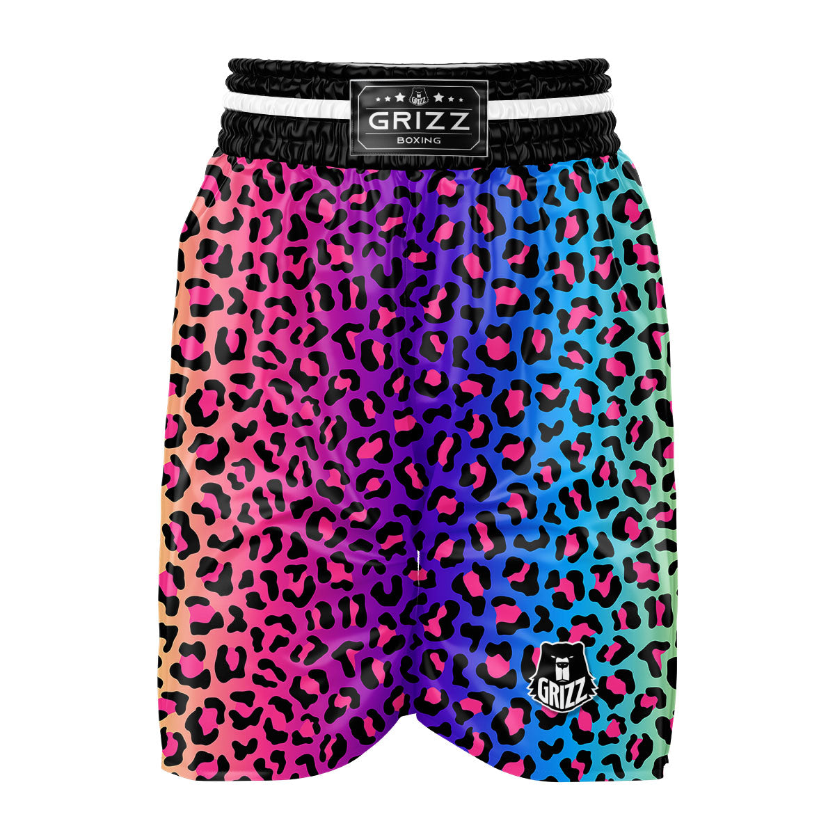 Leopard Rainbow Print Boxing Shorts-grizzshop