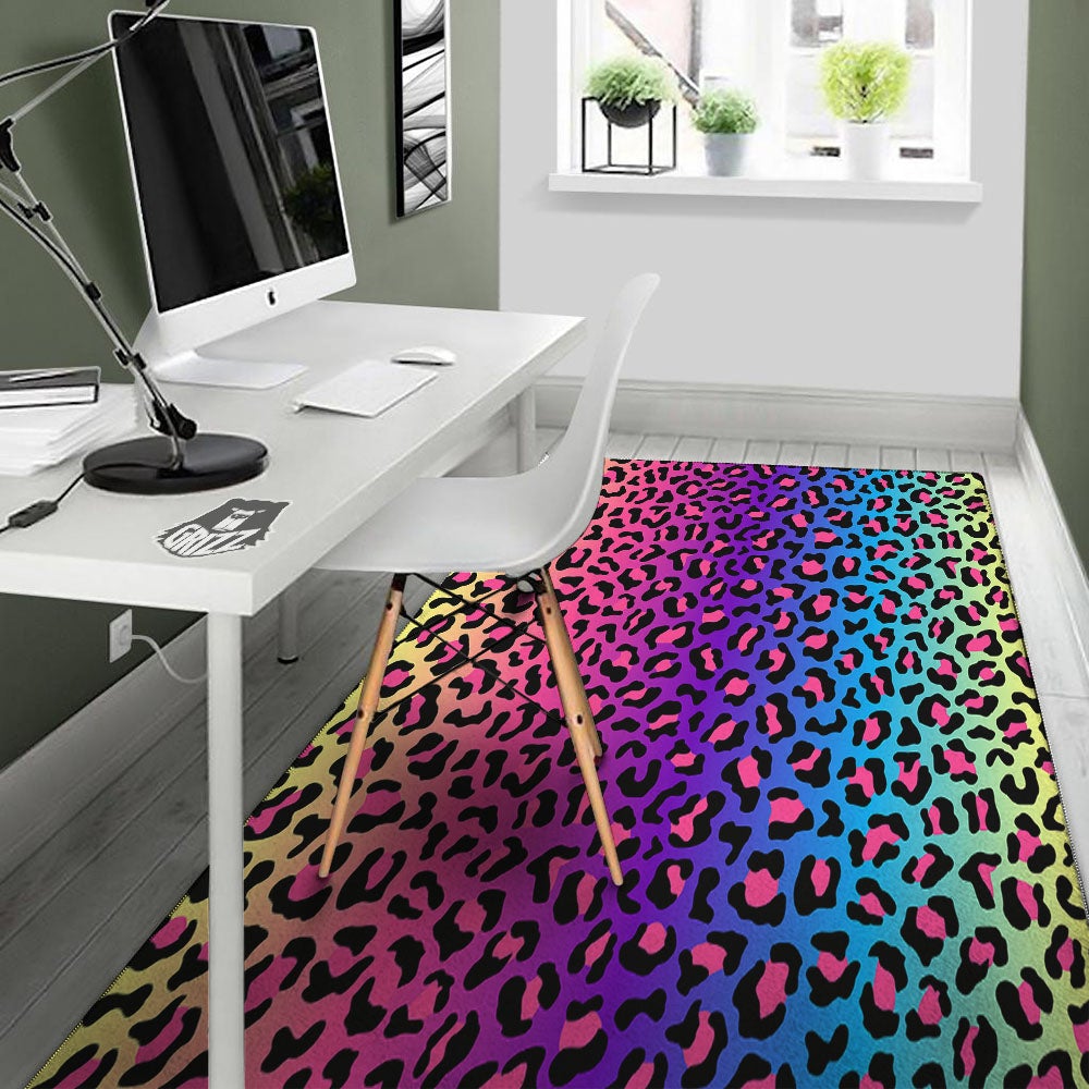 Leopard Rainbow Print Floor Mat-grizzshop