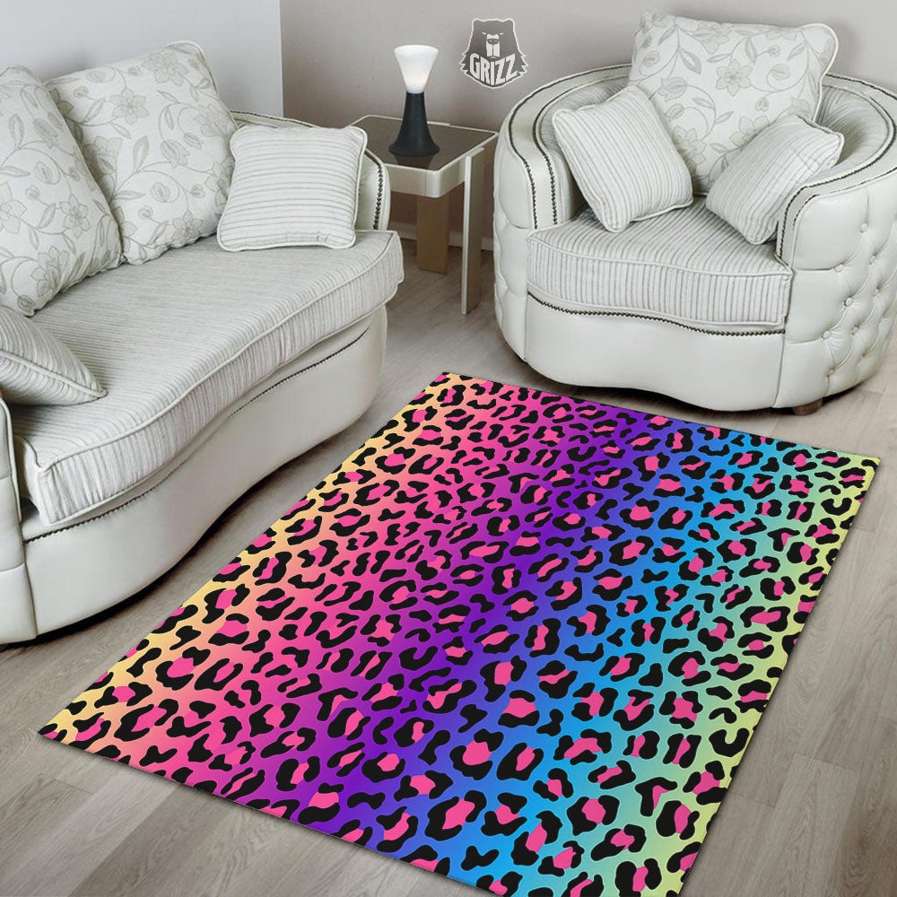 Leopard Rainbow Print Floor Mat-grizzshop