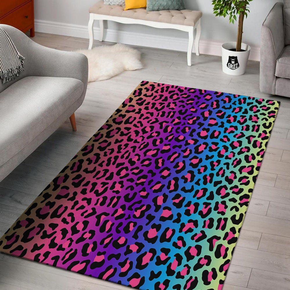 Leopard Rainbow Print Floor Mat-grizzshop